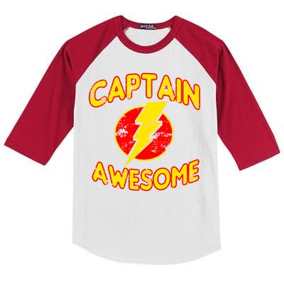 Captain Awesome Comic Logo Kids Colorblock Raglan Jersey