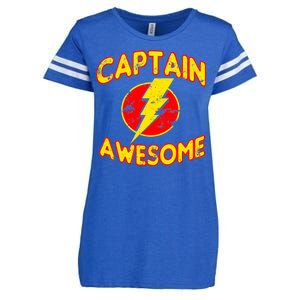 Captain Awesome Comic Logo Enza Ladies Jersey Football T-Shirt