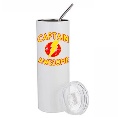 Captain Awesome Comic Logo Stainless Steel Tumbler