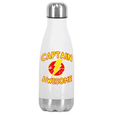 Captain Awesome Comic Logo Stainless Steel Insulated Water Bottle