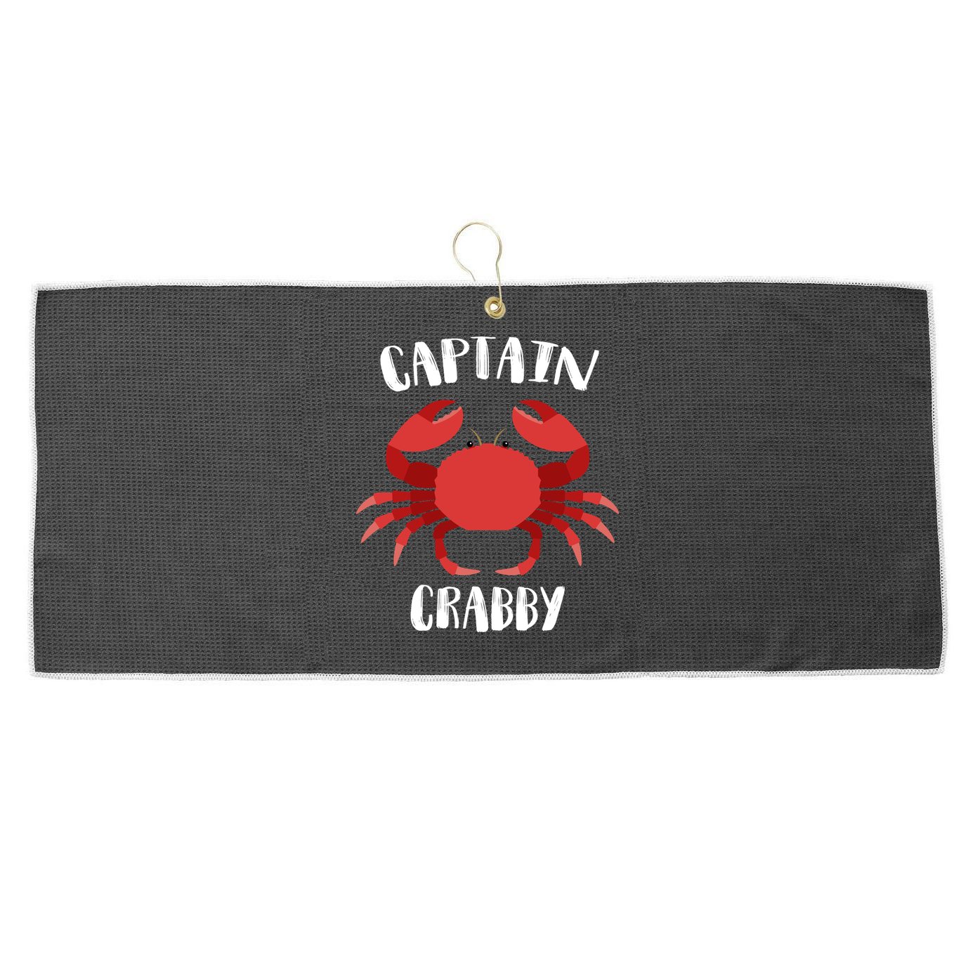 Captain Crabby Large Microfiber Waffle Golf Towel
