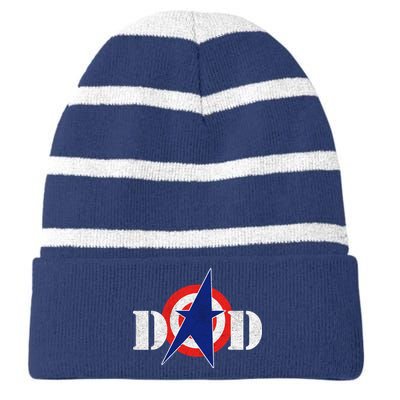 Captain Dad Striped Beanie with Solid Band