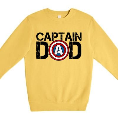 Captain Dad Super Hero Father's Day Premium Crewneck Sweatshirt