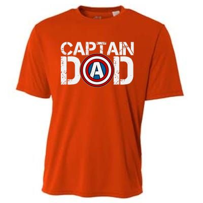 Captain Dad Super Hero Father's Day Cooling Performance Crew T-Shirt