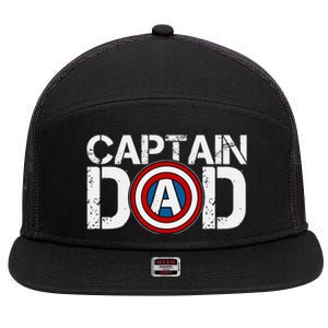 Captain Dad Super Hero Father's Day 7 Panel Mesh Trucker Snapback Hat