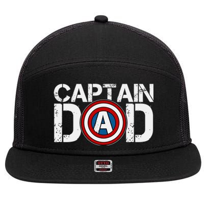 Captain Dad Super Hero Father's Day 7 Panel Mesh Trucker Snapback Hat