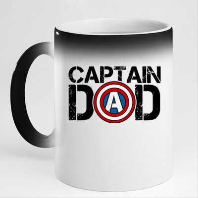 Captain Dad Super Hero Father's Day 11oz Black Color Changing Mug