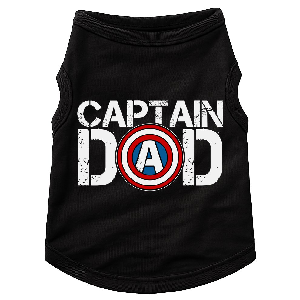 Captain Dad Super Hero Father's Day Doggie Tank