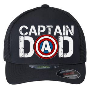 Captain Dad Super Hero Father's Day Flexfit Unipanel Trucker Cap