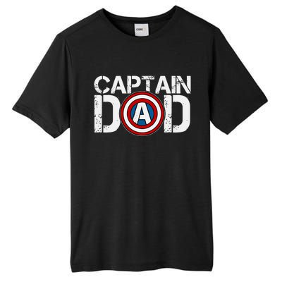 Captain Dad Super Hero Father's Day Tall Fusion ChromaSoft Performance T-Shirt