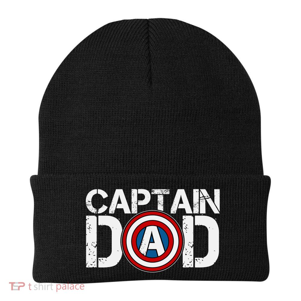 Captain Dad Super Hero Father's Day Knit Cap Winter Beanie