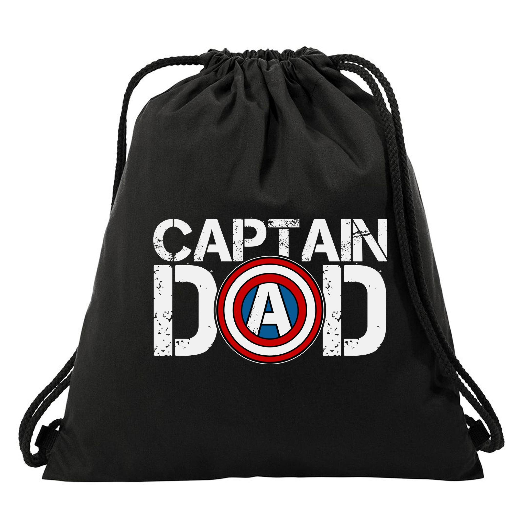 Captain Dad Super Hero Father's Day Drawstring Bag