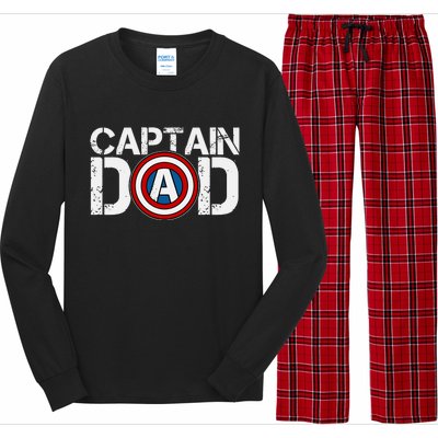 Captain Dad Super Hero Father's Day Long Sleeve Pajama Set