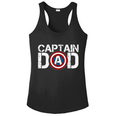 Captain Dad Super Hero Father's Day Ladies PosiCharge Competitor Racerback Tank