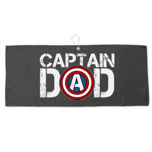 Captain Dad Super Hero Father's Day Large Microfiber Waffle Golf Towel