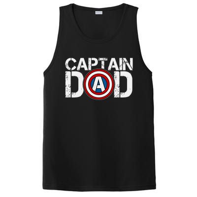 Captain Dad Super Hero Father's Day PosiCharge Competitor Tank