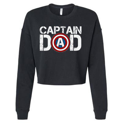 Captain Dad Super Hero Father's Day Cropped Pullover Crew