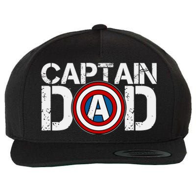 Captain Dad Super Hero Father's Day Wool Snapback Cap