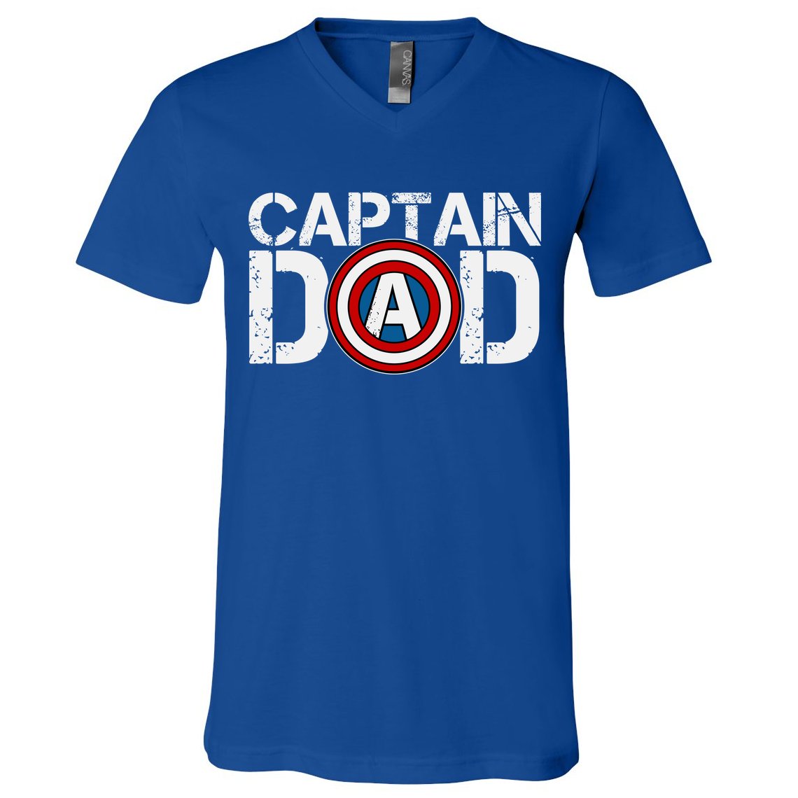 Captain Dad Super Hero Father's Day V-Neck T-Shirt