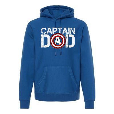 Captain Dad Super Hero Father's Day Premium Hoodie