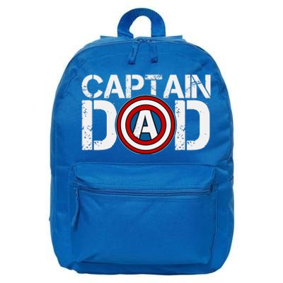 Captain Dad Super Hero Father's Day 16 in Basic Backpack