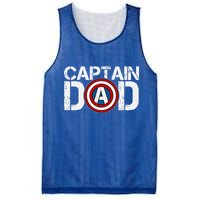 Captain Dad Super Hero Father's Day Mesh Reversible Basketball Jersey Tank
