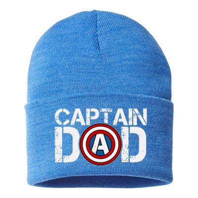 Captain Dad Super Hero Father's Day Sustainable Knit Beanie