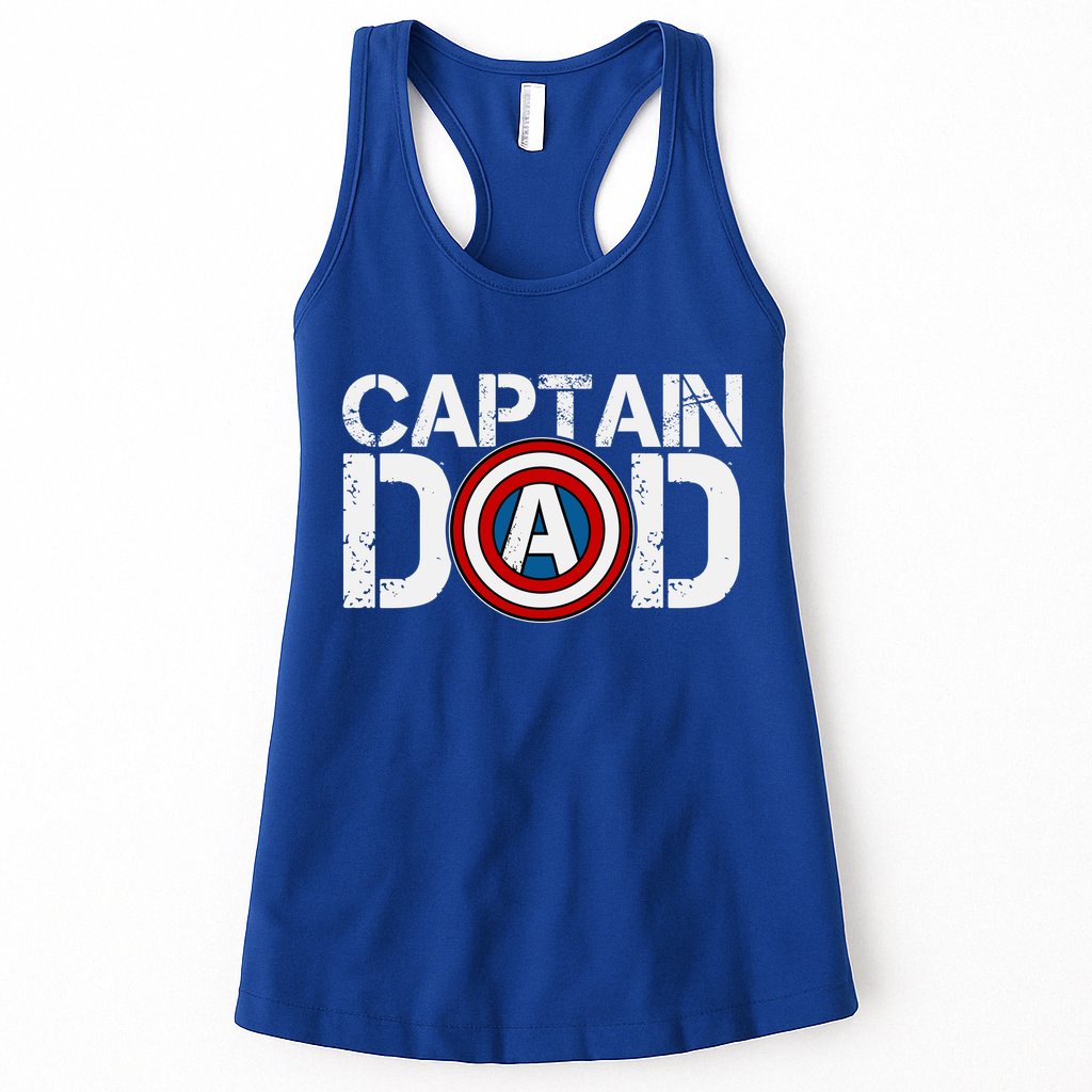 Captain Dad Super Hero Father's Day Womens Tank Top