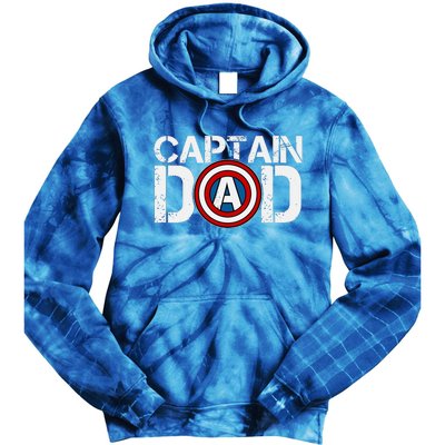 Captain Dad Super Hero Father's Day Tie Dye Hoodie