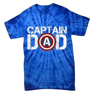Captain Dad Super Hero Father's Day Tie-Dye T-Shirt