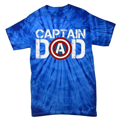 Captain Dad Super Hero Father's Day Tie-Dye T-Shirt