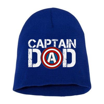 Captain Dad Super Hero Father's Day Short Acrylic Beanie
