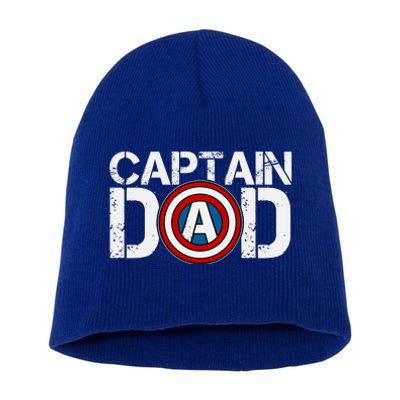 Captain Dad Super Hero Father's Day Short Acrylic Beanie