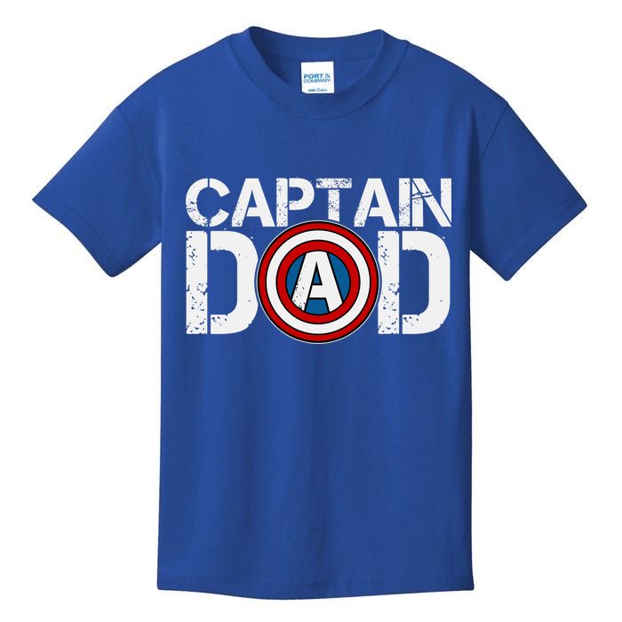 Captain Dad Super Hero Father's Day Kids T-Shirt