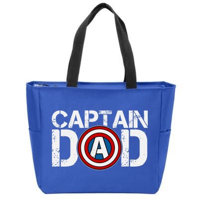 Captain Dad Super Hero Father's Day Zip Tote Bag