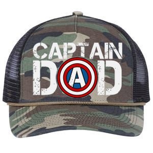 Captain Dad Super Hero Father's Day Retro Rope Trucker Hat Cap