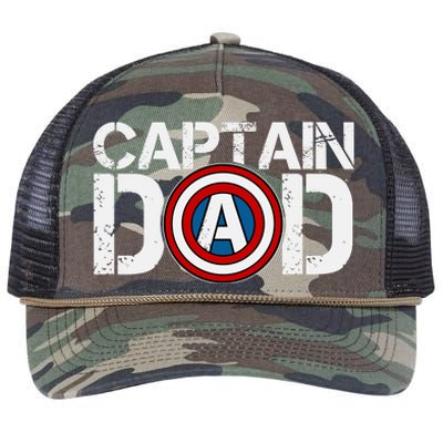 Captain Dad Super Hero Father's Day Retro Rope Trucker Hat Cap