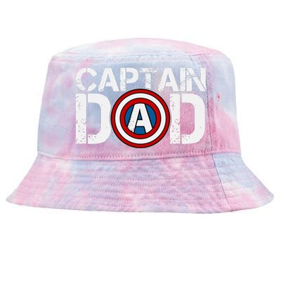 Captain Dad Super Hero Father's Day Tie-Dyed Bucket Hat