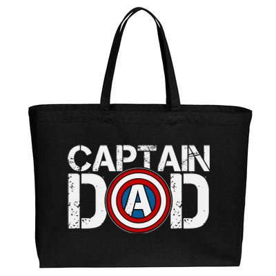 Captain Dad Super Hero Father's Day Cotton Canvas Jumbo Tote