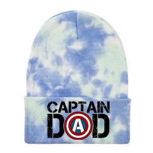 Captain Dad Super Hero Father's Day Tie Dye 12in Knit Beanie