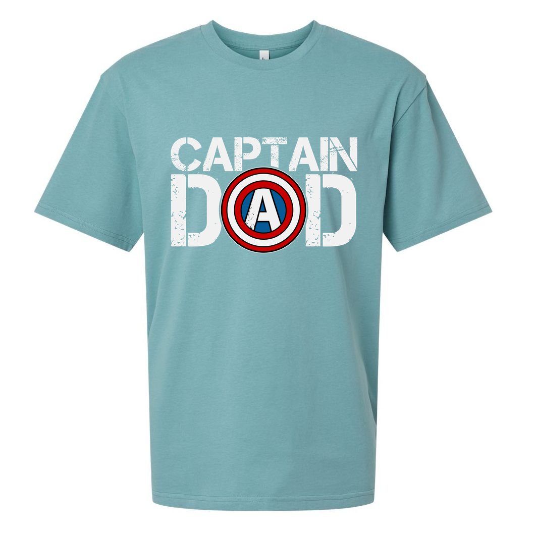 Captain Dad Super Hero Father's Day Sueded Cloud Jersey T-Shirt