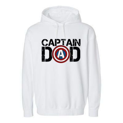 Captain Dad Super Hero Father's Day Garment-Dyed Fleece Hoodie