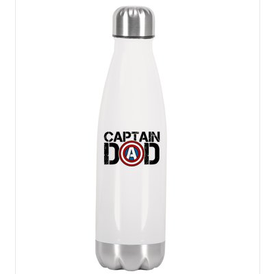 Captain Dad Super Hero Father's Day Stainless Steel Insulated Water Bottle