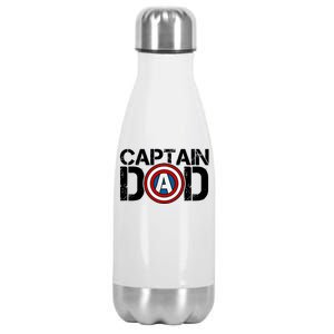 Captain Dad Super Hero Father's Day Stainless Steel Insulated Water Bottle