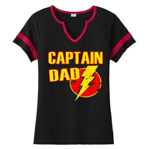 Captain Dad: Superhero Ladies Halftime Notch Neck Tee