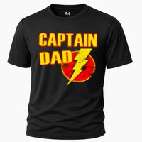 Captain Dad: Superhero Cooling Performance Crew T-Shirt