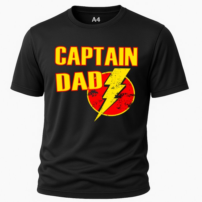 Captain Dad: Superhero Cooling Performance Crew T-Shirt