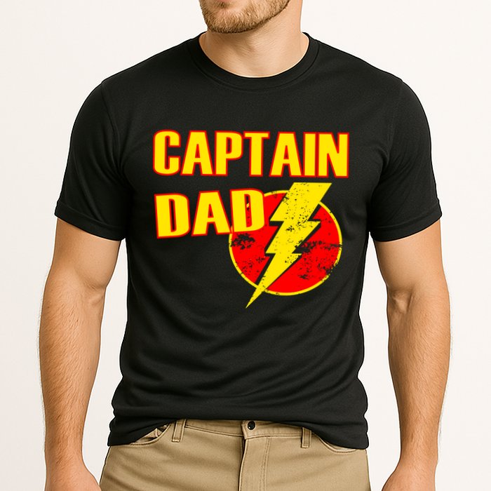 Captain Dad: Superhero Cooling Performance Crew T-Shirt