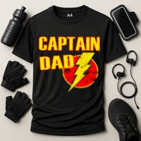 Captain Dad: Superhero Cooling Performance Crew T-Shirt