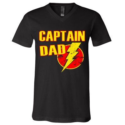 Captain Dad: Superhero V-Neck T-Shirt